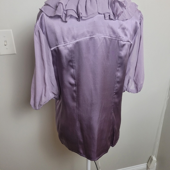 Marc Bouwer Blouse Lavender Silk Large - Picture 8 of 11